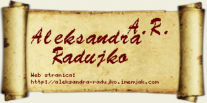 Aleksandra Radujko vizit kartica
